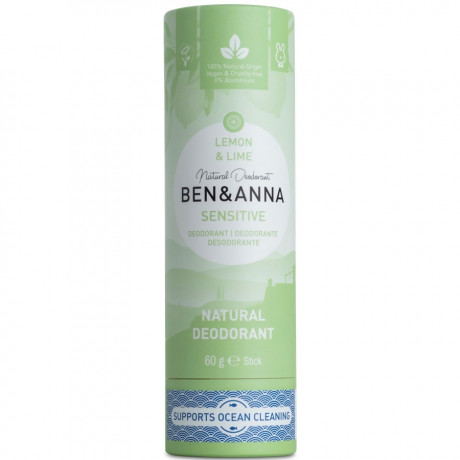 Ben  Anna Natural Deodorant Stick Sensitive Lemon & Lime  Натуральный дезодорант-стик для чувствительной кожи с лимоном и лаймом