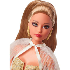 Barbie Signature Holiday Doll 3 mehrfarbig Modell 4 HJX06 Кукла Барби рождественская, со светлыми волосами в золотом платье