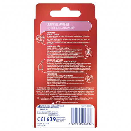 Durex Gefuhlsecht Extra Feucht Kondome Ощущение излишней влажности презервативов