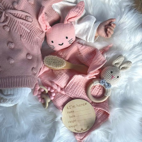 Angels Baby Baby Geschenkset mit Schnullerkette und Schnuffeltuch 4 teilig Детский подарочный набор с цепочкой для пустышки и одеялом
