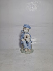 Статуэтка винтажная Gerold Bavaria "Мальчик с собакой", фарфор, 16.5 х 8 см, Германия, 1960-70гг.
