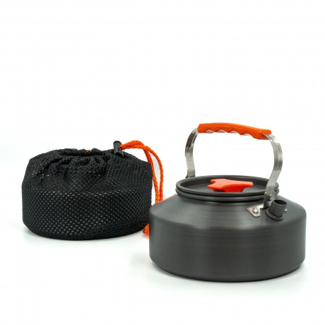 Intirilife Intirilife Wasser-/Teekocher, Outdoor Kochkessel mit 1,1 L Kochen beim Camping oder auf Reisen Orange Прибор для приготовления чая и воды Intirilife, чайник для приготовления пищи на открытом воздухе емкостью 1,1 л — приготовление пищи в походе