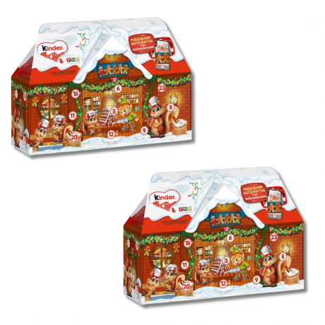 kinder Mix 3D-Haus Adventskalender 234g x 2stk, Киндер Адвент-календарь 2024 "Дом Kinder Mix", 24 сладких сюрприза,  27x21x9см, 234г x 2 упаковки