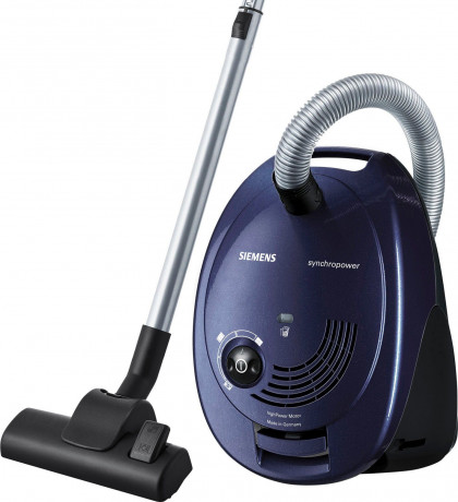 SIEMENS SIEMENS Bodenstaubsauger VS06A111, 600 W, mit Beutel, Hygienefilter, inkl. Fugenduse und Polsterduse, blau  Пылесос SIEMENS VS06A111, 600 Вт, с мешком, гигиеническим фильтром, включая насадку для швов и насадку для обивки, синий