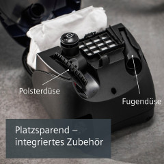 SIEMENS SIEMENS Bodenstaubsauger VS06A111, 600 W, mit Beutel, Hygienefilter, inkl. Fugenduse und Polsterduse, blau  Пылесос SIEMENS VS06A111, 600 Вт, с мешком, гигиеническим фильтром, включая насадку для швов и насадку для обивки, синий