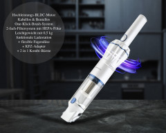 Genius Genius Akku-Handstaubsauger Invictus One 1.0, 90,00 W, beutellos, 11-tlg Handsauger beutellos  kabellos Weiss Беспроводной ручной пылесос Genius Invictus One 1,0, 90,00 Вт, без мешка, ручной пылесос, 11 предметов, без мешка, беспроводной