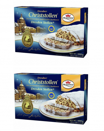 Dr. Quendt Dresdner Christstollen 2st Немецкий Рождественский Штоллен,  2 штуки х 1000g  