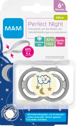 MAM Соска (успокаивающая) Perfect Night 6+ Jungen, Силикон	, 1 шт