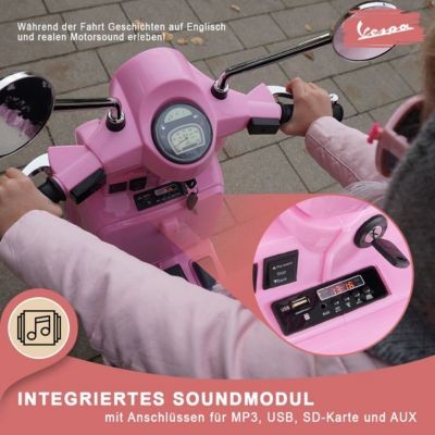 Actionbikes Motors Kinder Elektroroller Vespa PX150 Lizenziert Детский электрический самокат Vespa PX150 лицензированный