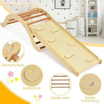 COSTWAY Kletterleiter Kinder Kletterdreieck Holz Дети поднимаются по лестнице, поднимаясь по треугольному дереву