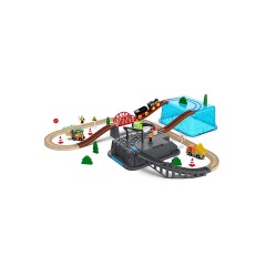 Syntek Bauklotze fur Kinder Selbstgebauter magnetischer Zug fur Kinder mit Holzschienen Конструкторы для детей Самодельный магнитный поезд для детей с деревянными рельсами