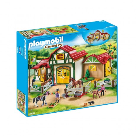 PLAYMOBIL 3er Set: 6926 Grosser Reiterhof + 70995 Reitunterricht mit Pferdeboxen + 70651 Schlusselanhanger Reiterin Набор из 3 предметов: 6926 Большая школа верховой езды + 70995 Уроки верховой езды с ящиками для лошадей + 70651 Брелок для ключей «Всадниц