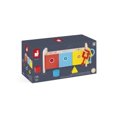 Janod Essentiel Der Schlusselkasten 2-in-1 Lernspiel aus Holz Babys und Kleinkinder Erlernen von Formen und Farben und Feinmotorik Farbe auf Wasserbasis Ab 18 Monaten Essentiel Шкатулка для ключей Деревянная развивающая игра 2-в-1 Младенцы и дети младшего
