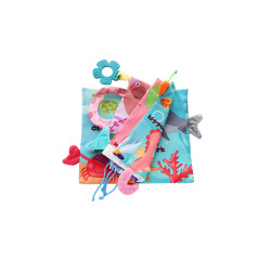 kikka boo Stoffbuch 10 Seiten mit Beissring Greiflinge Тканевая книга 10 страниц с прорезывателями для зубов