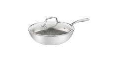 Tefal Tefal Wok-Pfanne Eternal Mesh, O 28cm edelstahl, mit Glasdeckel  edelstahl Сковорода-вок Tefal Eternal Mesh, O 28см, нержавеющая сталь, со стеклянной крышкой