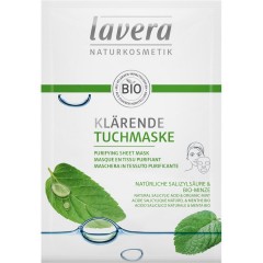 lavera Naturliche Salizylsaure &amp; Bio-Minze Klarende Tuchmaske  Очищающая тканевая маска с натуральной салициловой кислотой и органической мятой