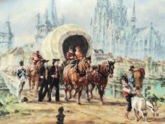 Furstenberg, Коллекционная Тарелка, ограниченный тираж, репродукция картины Герберта Изенберга "У Кёльнского Собора", 20см, Германия 1988г.