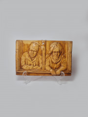 Декоративное фарфоровое панно &quot;Мужчина и женщина&quot;, 22,5см x 14,5см, Германия, 1960-70гг.