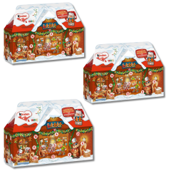 kinder Mix 3D-Haus Adventskalender 234g x 3stk, Киндер Адвент-календарь 2024 &quot;Дом Kinder Mix&quot;, 24 сладких сюрприза,  27x21x9см, 234г x 3 упаковки