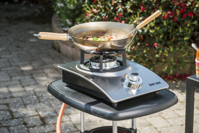 HOTWOK HOTWOK Gaskocher, Wokbrenner "Hot Wok Silver-Line" 4,5 kW Gasbrenner aus Edelstahl Газовая плита HOTWOK, горелка вок "Hot Wok Silver-Line" Газовая горелка 4,5 кВт из нержавеющей стали