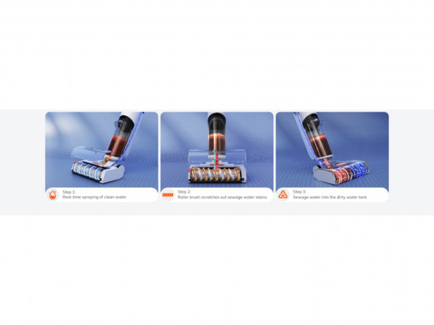 ILIFE ILIFE Akku-Handstaubsauger W90 3-in-1-Handstick-Akku-Nass- und Trockensauger, 150,00 W, Abwassertanktrennung reinigen, 13000pa, Automatische Reinigungstaste, Intelligent voice prompt system  Беспроводной ручной пылесос ILIFE W90 Беспроводной ручной 