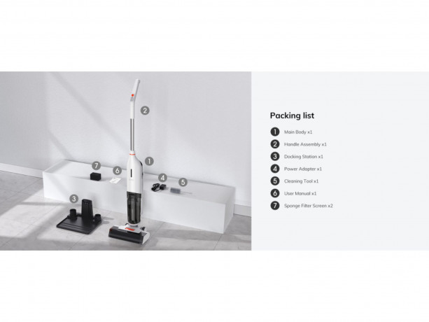 ILIFE ILIFE Akku-Handstaubsauger W90 3-in-1-Handstick-Akku-Nass- und Trockensauger, 150,00 W, Abwassertanktrennung reinigen, 13000pa, Automatische Reinigungstaste, Intelligent voice prompt system  Беспроводной ручной пылесос ILIFE W90 Беспроводной ручной 
