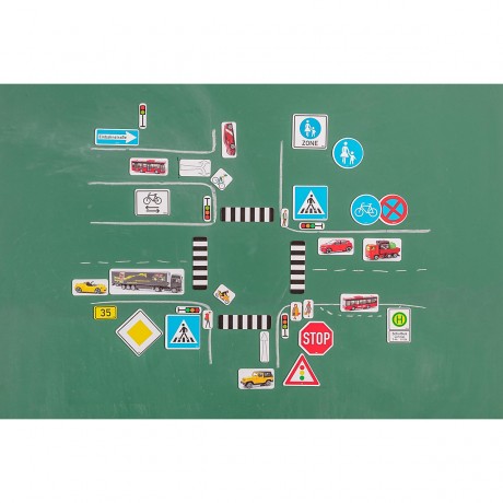Wissner aktiv lernen Erweiterter Verkehrszeichensatz magnetisch (124 Teile) Удлиненный комплект дорожных знаков магнитный (124 детали)