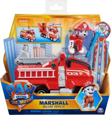 Spin Master Paw Patrol Marshalls Deluxe Basis Fahrzeug aus dem Kinofilm mit Hundefigur Роскошный базовый автомобиль Щенячьего патруля Маршалла из фильма с фигуркой собаки.