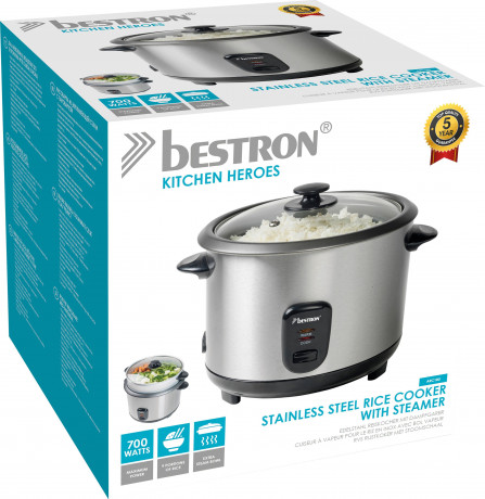 bestron bestron Reiskocher Bestron Reiskocher ARC180 Edelstahl 700 W 1,8 L  рисоварка Bestron Рисоварка Bestron ARC180 нержавеющая сталь 700 Вт 1,8 л