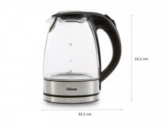 Tristar Tristar Wasserkocher, 1.7 l, 2200 W, Glas LED Beleuchtung 360° Edelstahlsockel, leise elektrisch ohne Kabel  Чайник Tristar, 1,7 л, 2200 Вт, стеклянное светодиодное освещение, основание из нержавеющей стали на 360°, бесшумный электрический без каб