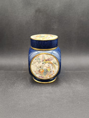 Банка для чая винтажная Carlton Ware England &quot;Фрукты и птица&quot;, в ярких тонах, керамика, 13 х 8 см, Англия, 1960-70гг.