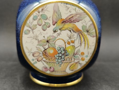 Банка для чая винтажная Carlton Ware England &quot;Фрукты и птица&quot;, в ярких тонах, керамика, 13 х 8 см, Англия, 1960-70гг.