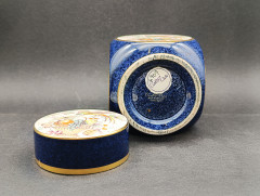 Банка для чая винтажная Carlton Ware England &quot;Фрукты и птица&quot;, в ярких тонах, керамика, 13 х 8 см, Англия, 1960-70гг.