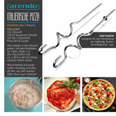 Arendo Arendo Handmixer, 350 W, aus Edelstahl mit Turbostaste, Handruhrer inkl. 2 Quirle  2 Knethaken  Ручной миксер Arendo, 350 Вт, из нержавеющей стали, с турбо-кнопкой, ручной миксер, в комплекте 2 венчика и 2 крюка для теста.