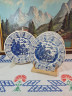 Тарелки винтажные English Ironstone, бело-голубая керамика, 4 шт x 24,5 x 2 см, Англия, 1986г.