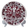 DAKAS CERAMIC, Коллекционная керамическая тарелка "Павлины" в бордовом декоре, 18см, Родос Греция 1970г.