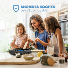 ZMC ZMC Gaskocher Gaskocher 1-flammig + Aufbewahrungskoffer + 12x Gaskartuschen 227g, (Butangas Campingkocher fur Innenraum/Outdoor, Campinggaskocher 2,2 kW mit Piezozundung), Kochfeld Herd Gaskocher mit Kartusche, Gaskochfeld fur Camping  Газовая плита Z