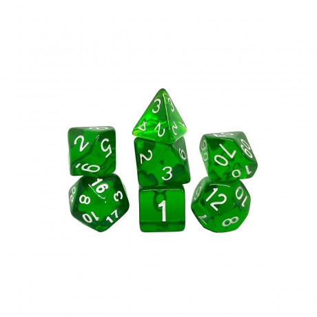 dice4friends 7-teiliges RPG Wurfelset Transparent: Dark Green Набор игральных костей RPG из 7 предметов Прозрачный: Темно-зеленый