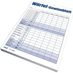 RNK Verlag Block Wurfelspiel-Gewinnblatt Блок Craps Выигрышная рука