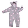 Hoppediz Overall aus Fleece Babyeinteiler grau-rose Комбинезон из флиса детский цельнокроеный серо-розовый
