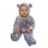 Hoppediz Overall aus Fleece Babyeinteiler grau-rose Комбинезон из флиса детский цельнокроеный серо-розовый