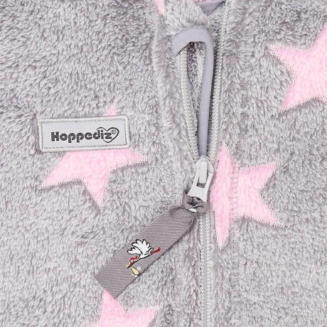 Hoppediz Overall aus Fleece Babyeinteiler grau-rose Комбинезон из флиса детский цельнокроеный серо-розовый