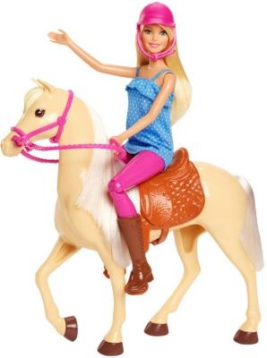 Mattel Barbie Pferd mit Puppe (blond) Лошадка Барби с куклой (блондинка)