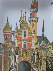 Houze Art PT. Marion Декоративное стеклянное панно &quot;Диснейленд&quot;, 12см x 9,5см, США, 1970-80гг.