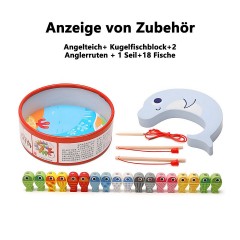 Arkmiido Holz Angelspiel mit 18 magnetische Fische Деревянная рыбалка с 18 магнитными рыбками