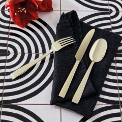 Sambonet Sambonet Flat - Edelstahl / PVD champagnerfarben Besteckset 24-tlg. Vollheft / Monoblock Sambonet Flat - набор столовых приборов из нержавеющей стали / PVD цвета шампанского, 24 предм. Полный буклет/моноблок