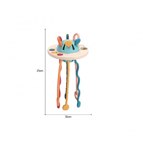 Debuy Baby-Nachziehspielzeug Fliegende Untertasse Tug Toy Baby Pull Along Toy Игрушка-буксир с летающей тарелкой