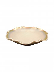 Фруктовница винтажная Jasba Pottery, в стиле майолика, керамика, рельефный край, 17.5 см, Германия, 1970-80гг.