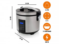 Tristar Tristar Reiskocher, 900 W, digitaler Multi-Kocher Kochautomat  Gemuse-Dampfgarer fur Sushi Reis  Рисоварка Tristar, 900 Вт, цифровая мультиварка, автоматическая пароварка для риса для суши