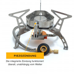 Elfmonkey Elfmonkey Gaskocher Gaskocher Campingkocher, 3500W, Piezozundung, Windschutz, Adapter  Газовая плита Elfmonkey, газовая плита, походная плита, 3500 Вт, пьезоподжиг, защита от ветра, адаптер
